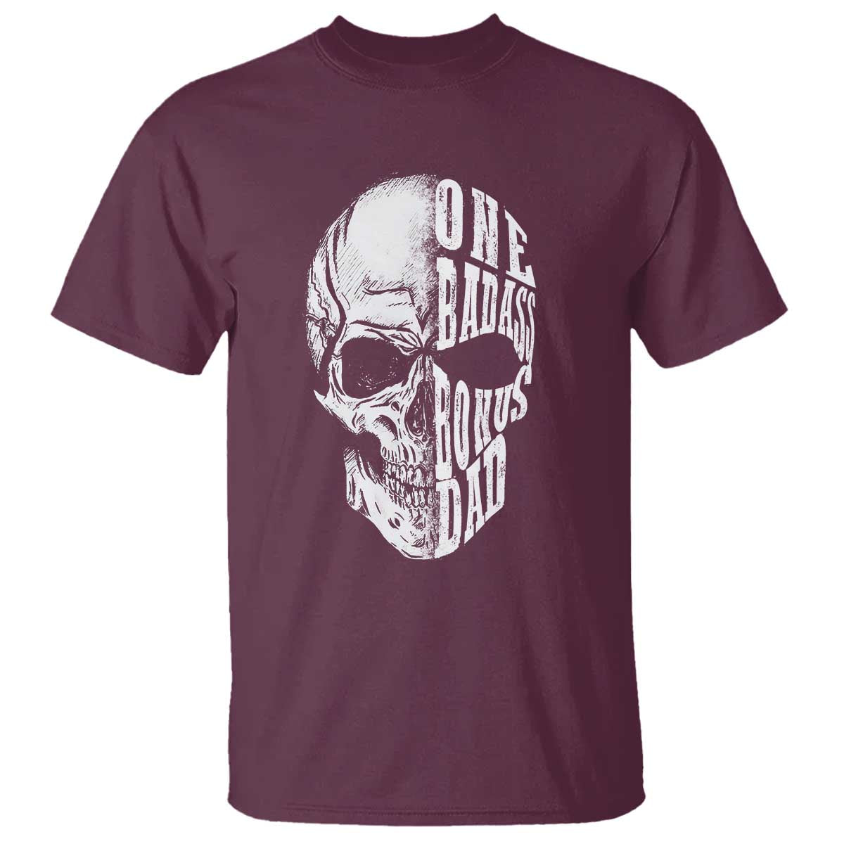 Father's Day T Shirt One Badass Bonus Dad Skull - Wonder Print Shop