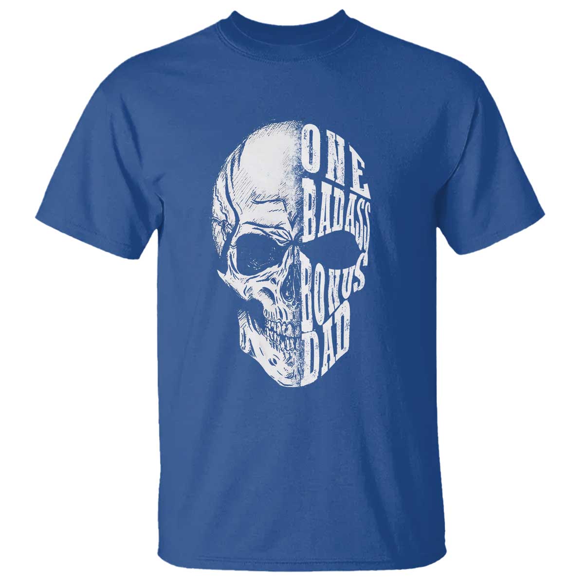 Father's Day T Shirt One Badass Bonus Dad Skull - Wonder Print Shop