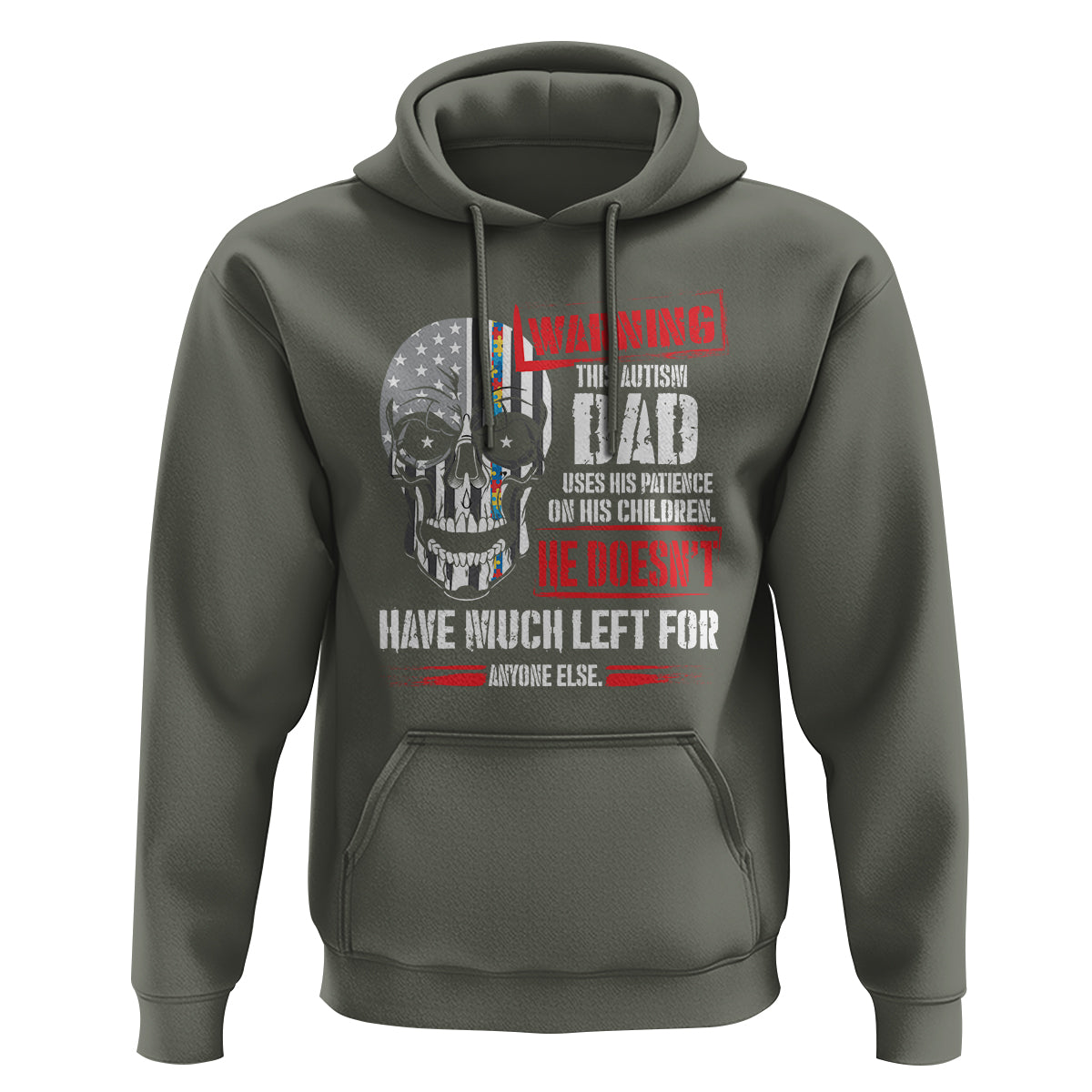 Autism Awareness Hoodie Warning This Autism Dad Uses His Patience On His Children Father's Day - Wonder Print Shop