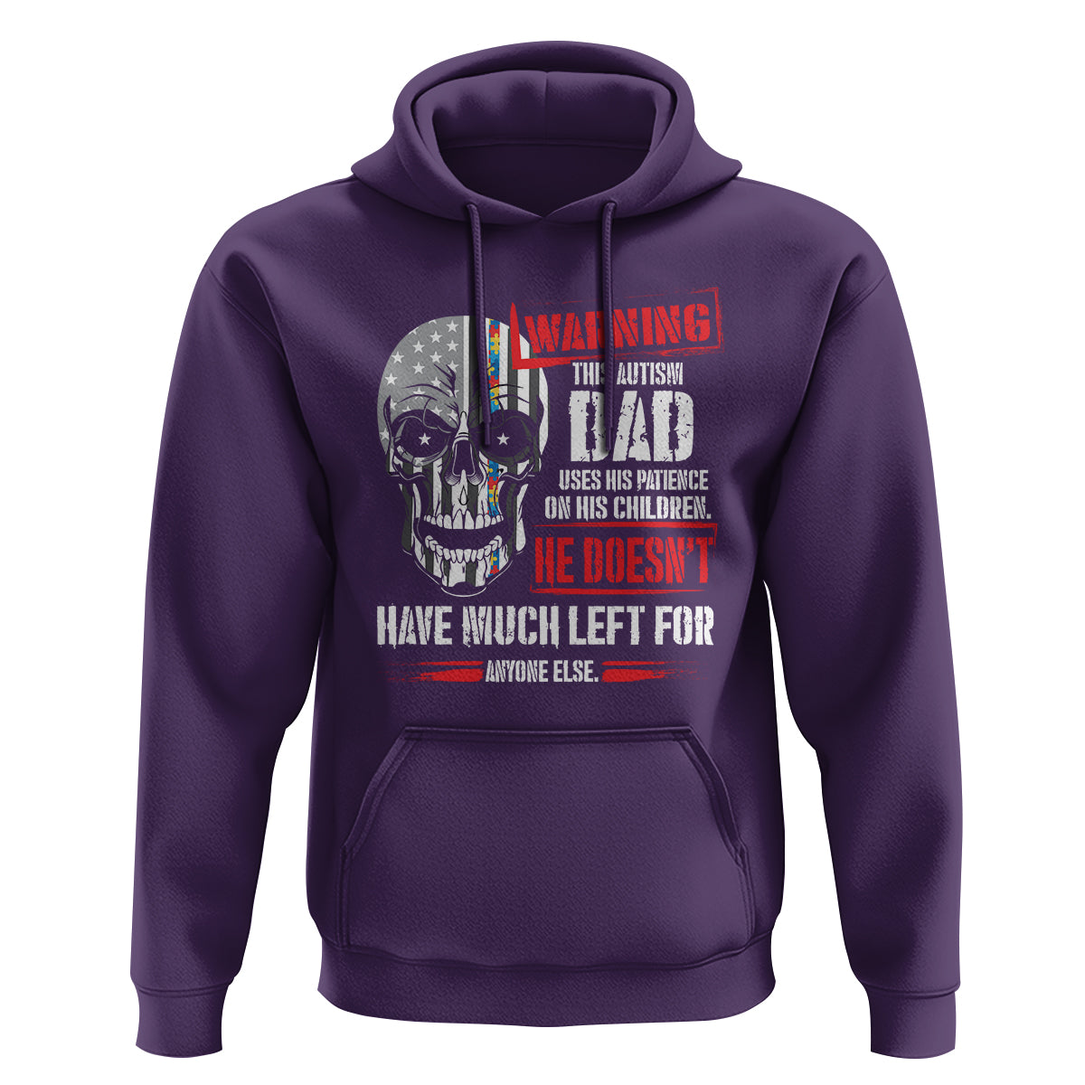 Autism Awareness Hoodie Warning This Autism Dad Uses His Patience On His Children Father's Day - Wonder Print Shop
