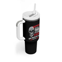 Autism Awareness Tumbler With Handle Warning This Autism Dad Uses His Patience On His Children Father's Day