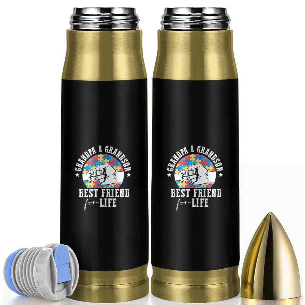 Autism Awareness Bullet Tumbler Grandpa Grandson Best Friend For Life Father's Day