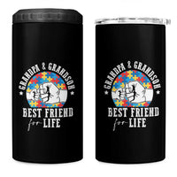 Autism Awareness 4 in 1 Can Cooler Tumbler Grandpa Grandson Best Friend For Life Father's Day
