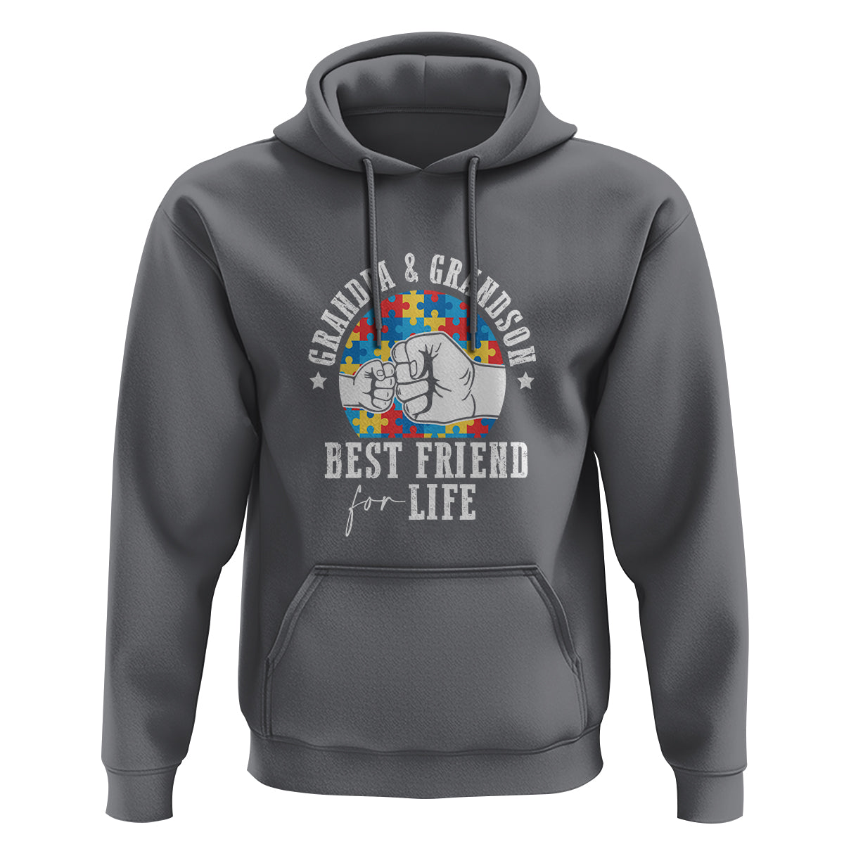 Autism Awareness Hoodie Grandpa Grandson Best Friend For Life Father's Day - Wonder Print Shop