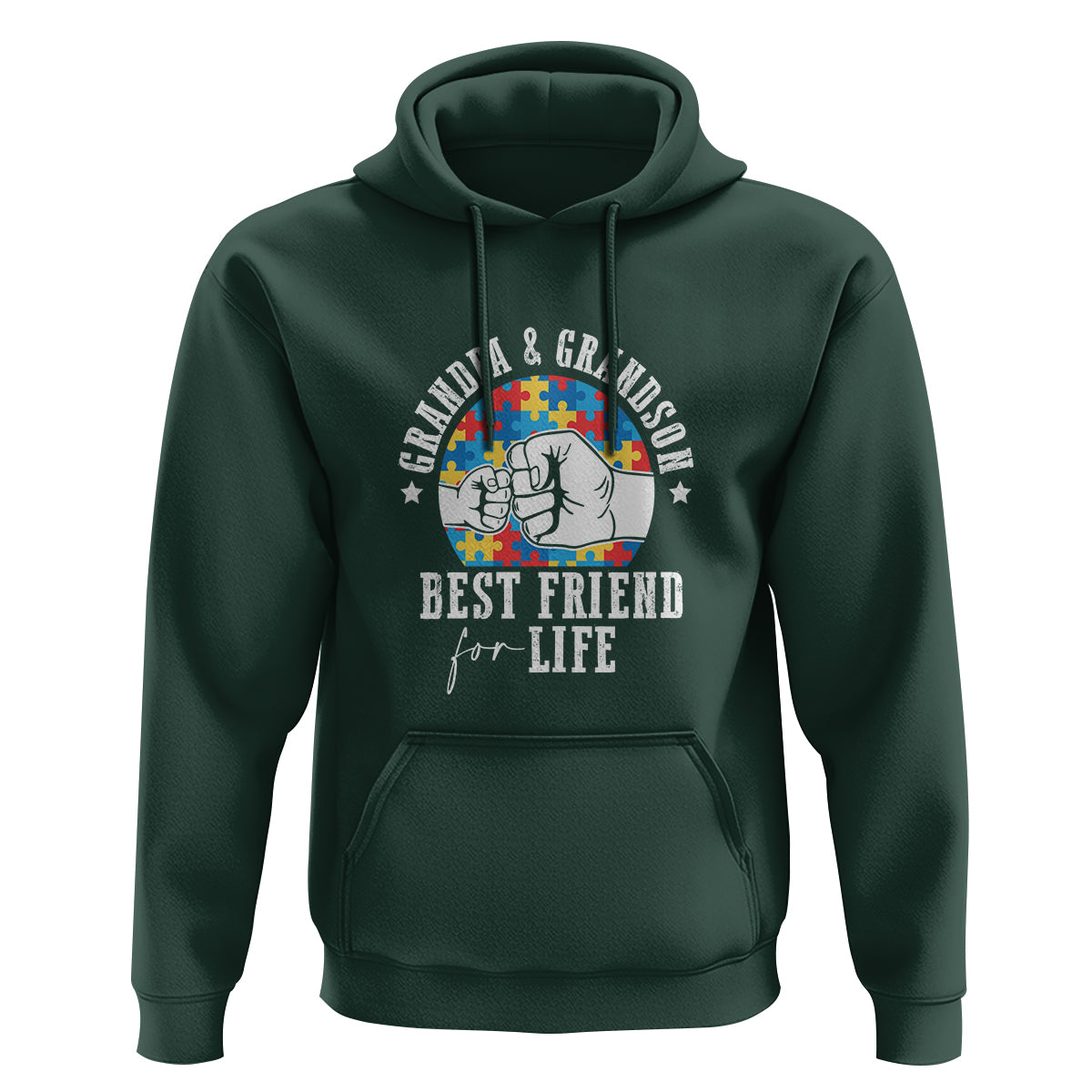 Autism Awareness Hoodie Grandpa Grandson Best Friend For Life Father's Day - Wonder Print Shop