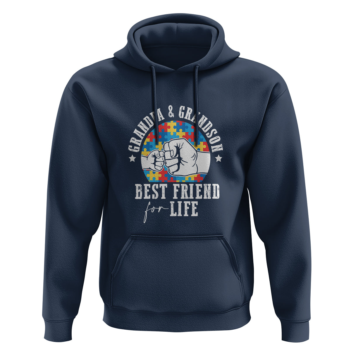 Autism Awareness Hoodie Grandpa Grandson Best Friend For Life Father's Day - Wonder Print Shop