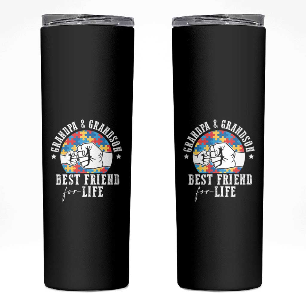 Autism Awareness Skinny Tumbler Grandpa Grandson Best Friend For Life Father's Day