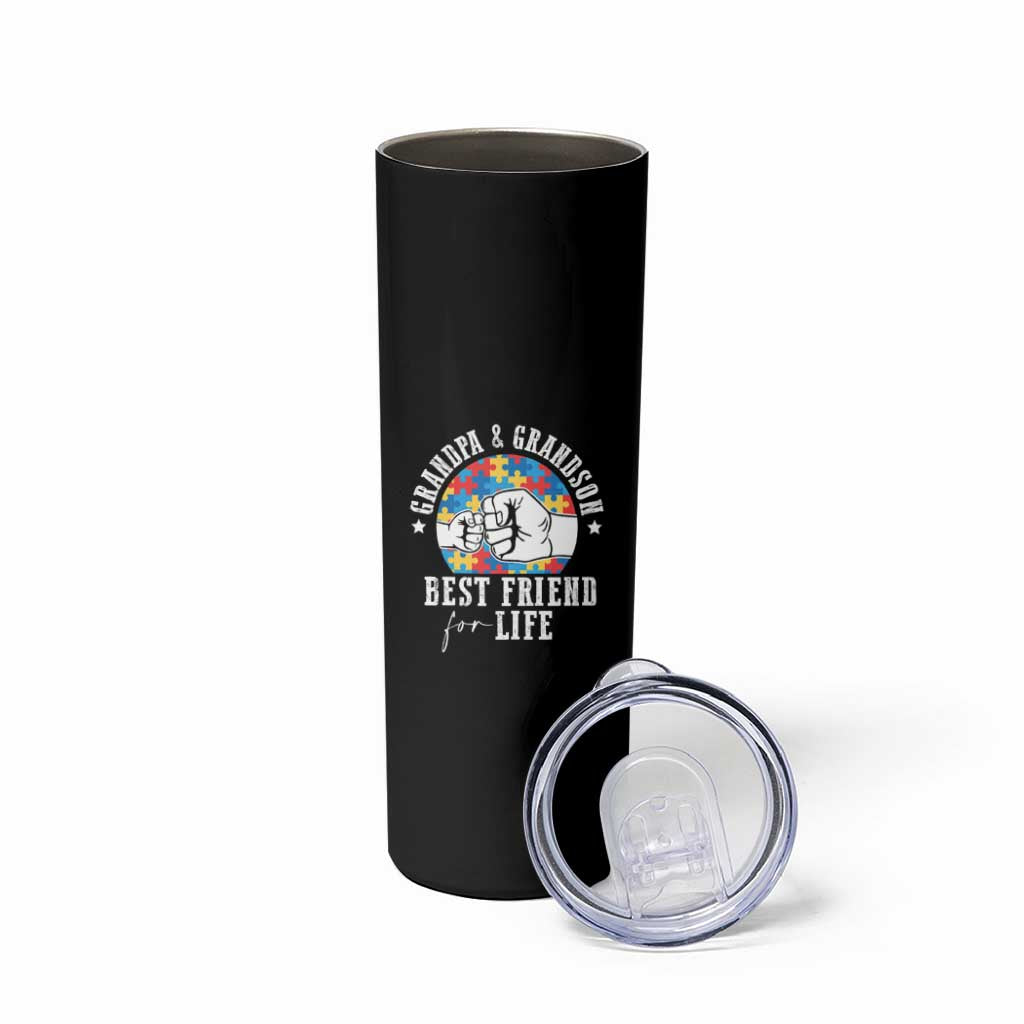 Autism Awareness Skinny Tumbler Grandpa Grandson Best Friend For Life Father's Day