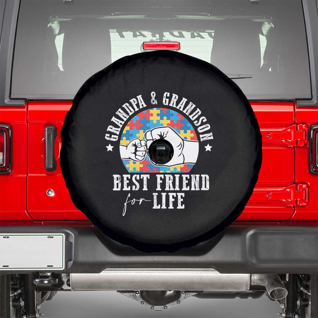 Autism Awareness Spare Tire Cover Grandpa Grandson Best Friend For Life Father's Day