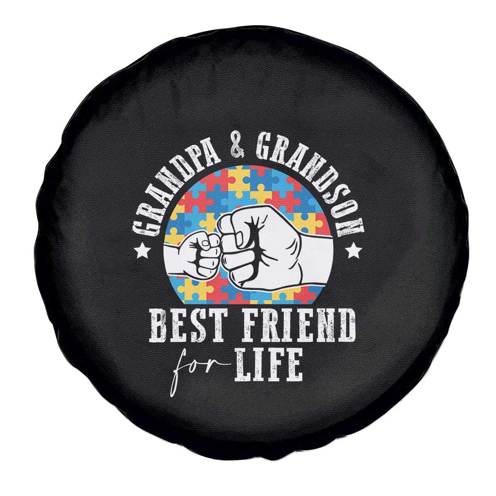 Autism Awareness Spare Tire Cover Grandpa Grandson Best Friend For Life Father's Day