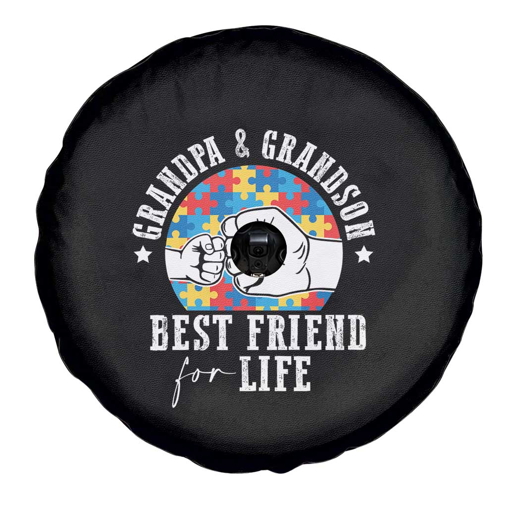 Autism Awareness Spare Tire Cover Grandpa Grandson Best Friend For Life Father's Day