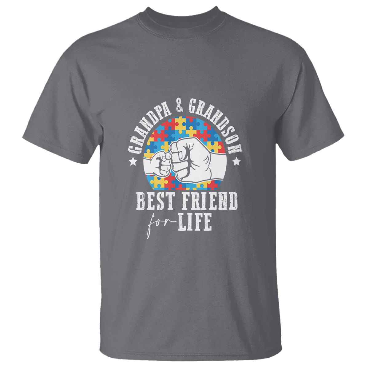 Autism Awareness T Shirt Grandpa Grandson Best Friend For Life Father's Day - Wonder Print Shop