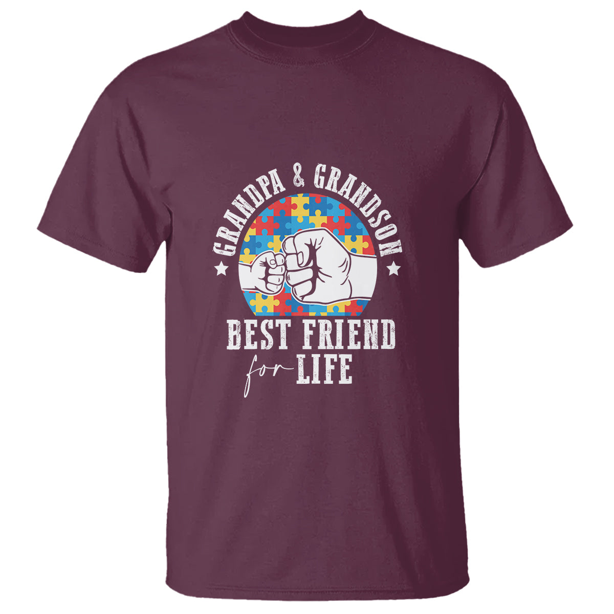 Autism Awareness T Shirt Grandpa Grandson Best Friend For Life Father's Day - Wonder Print Shop