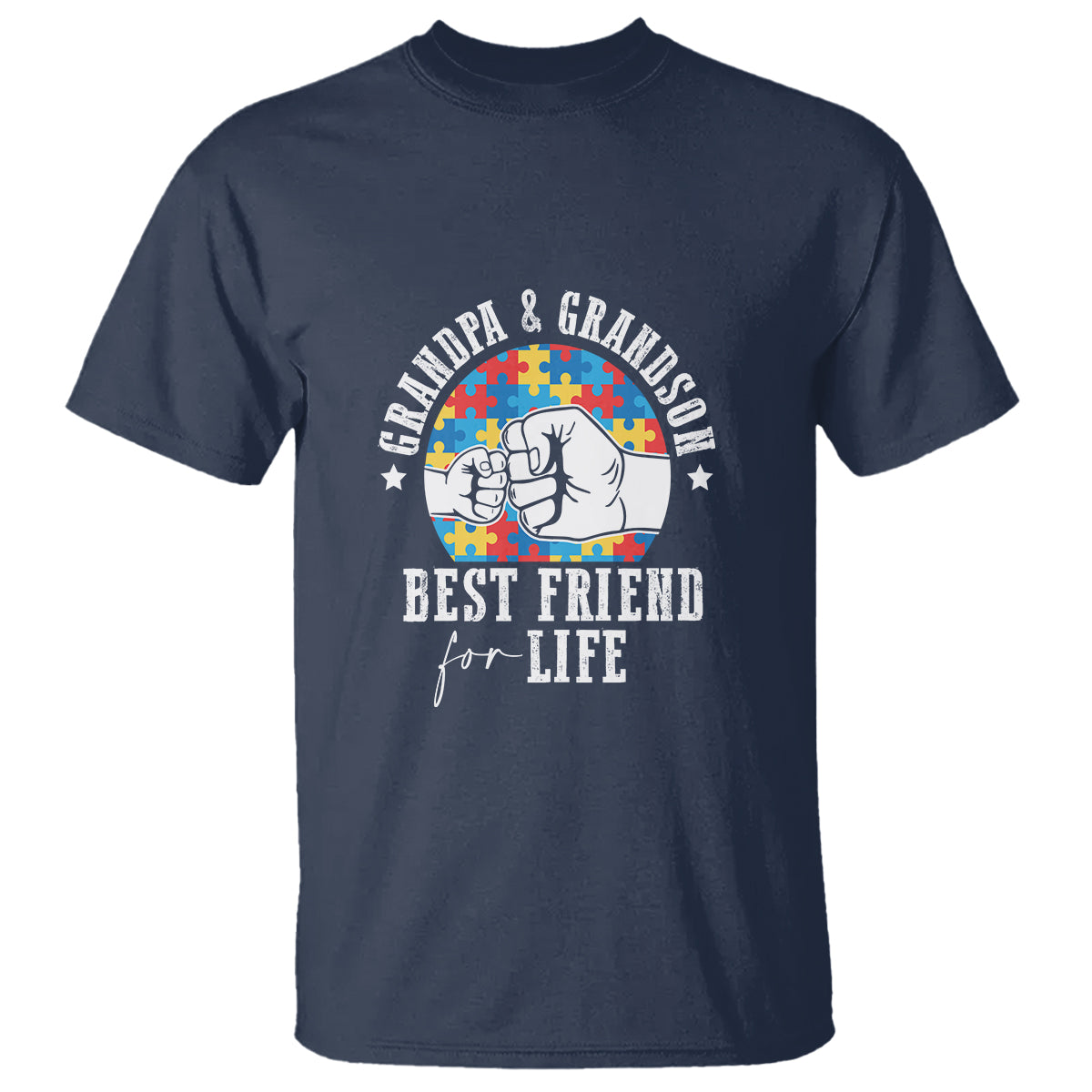 Autism Awareness T Shirt Grandpa Grandson Best Friend For Life Father's Day - Wonder Print Shop
