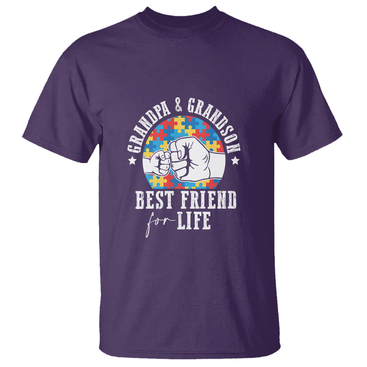 Autism Awareness T Shirt Grandpa Grandson Best Friend For Life Father's Day - Wonder Print Shop