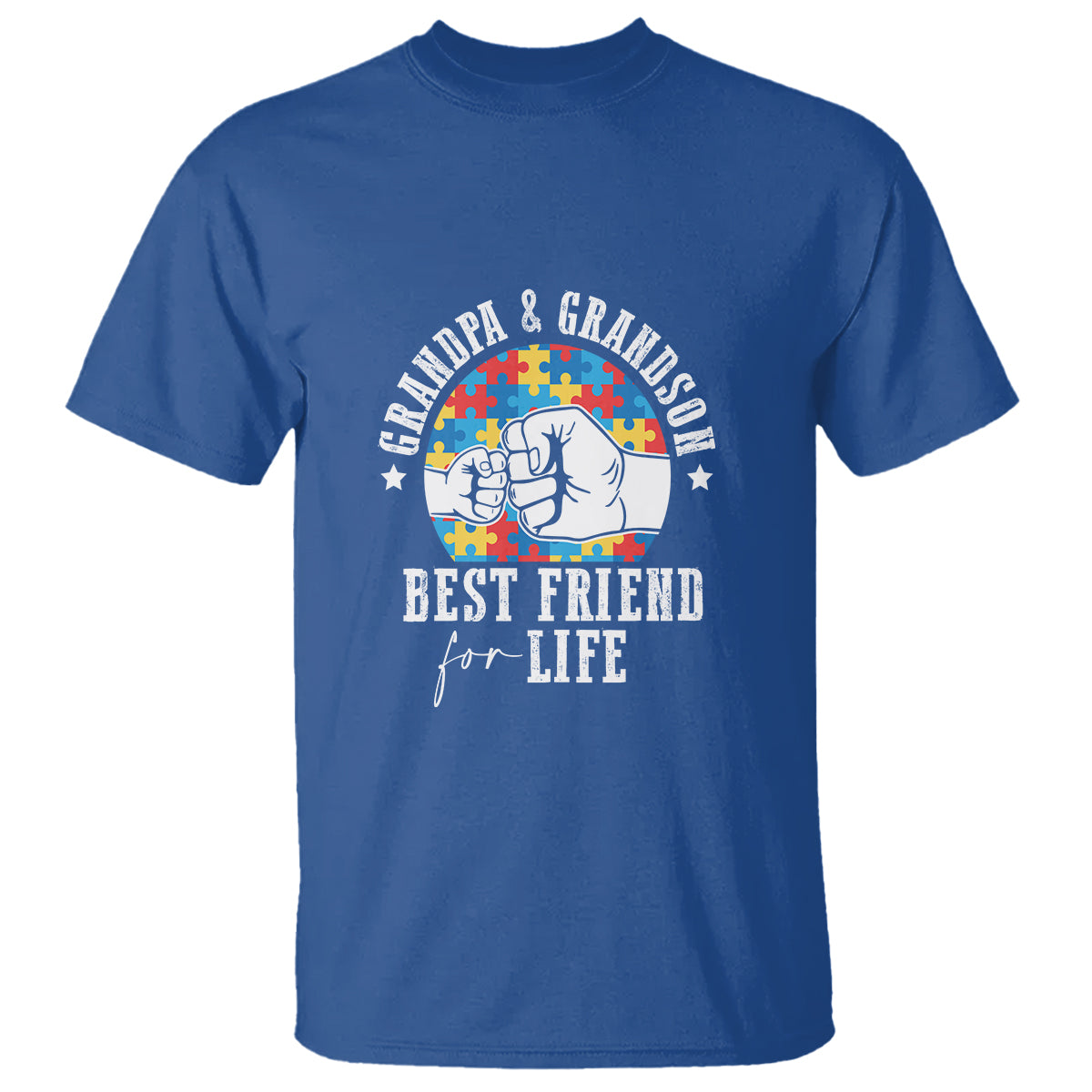 Autism Awareness T Shirt Grandpa Grandson Best Friend For Life Father's Day - Wonder Print Shop