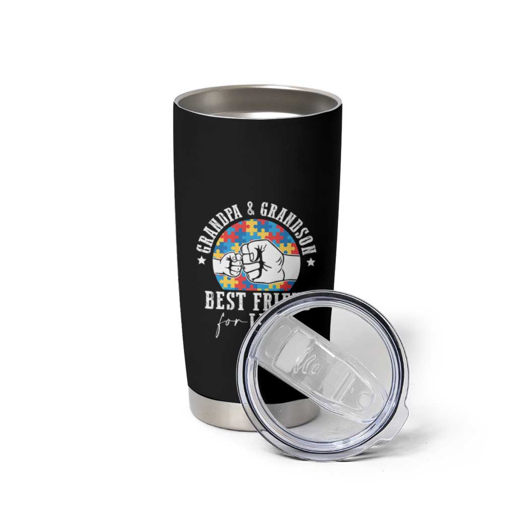 Autism Awareness Tumbler Cup Grandpa Grandson Best Friend For Life Father's Day