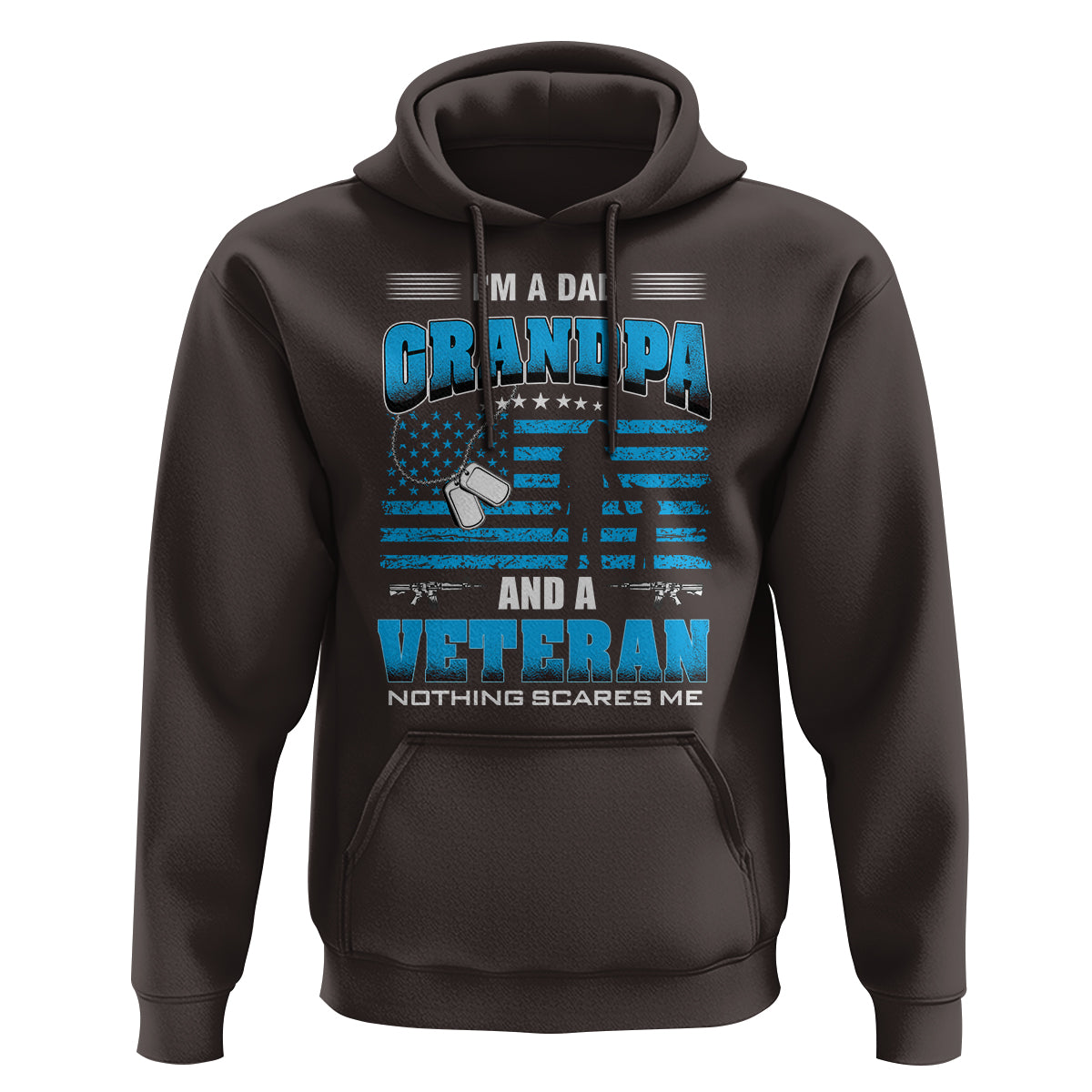 Father's Day Hoodie I'm A Dad Grandpa And A Veteran Nothing Scares Me - Wonder Print Shop