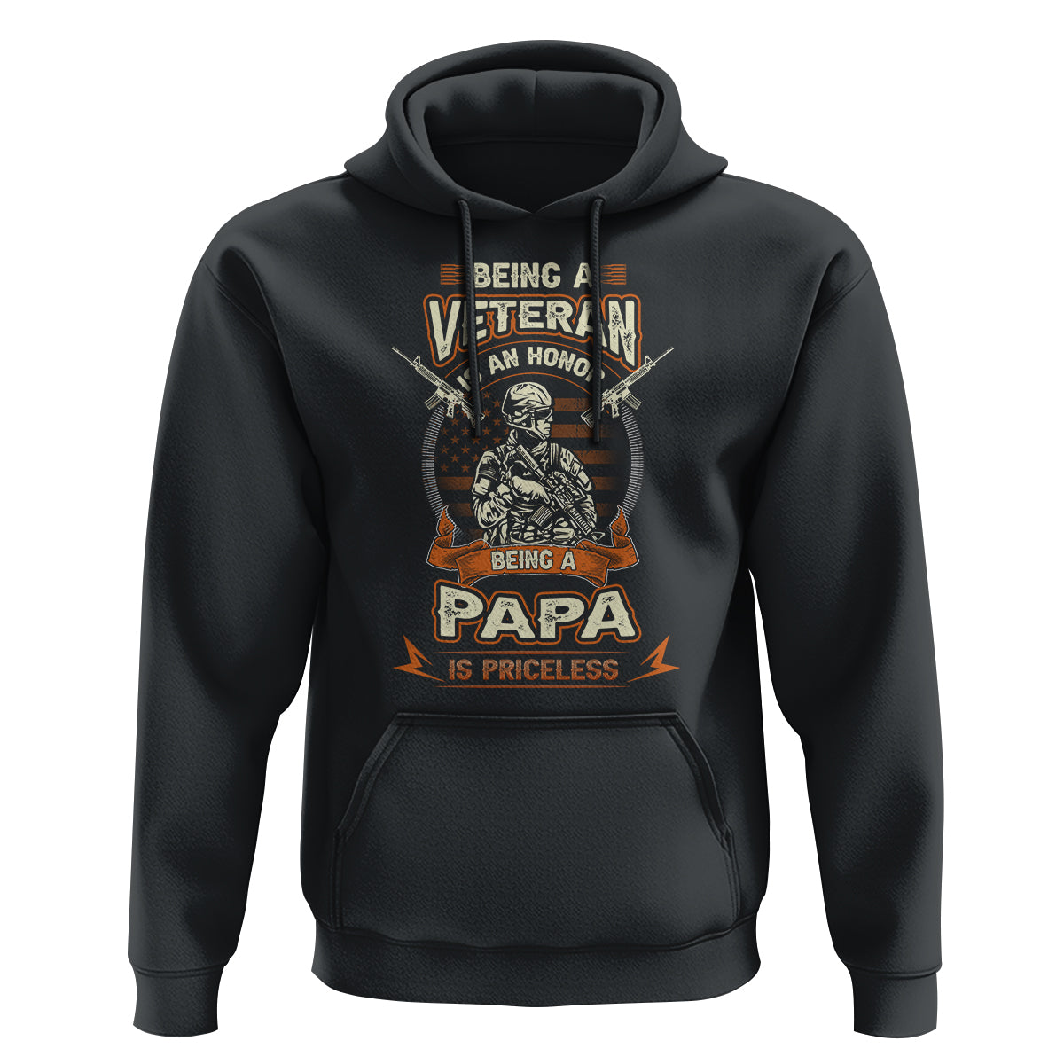 Father's Day Hoodie Being A Veteran Is An Honor Being Papa Is Priceless - Wonder Print Shop