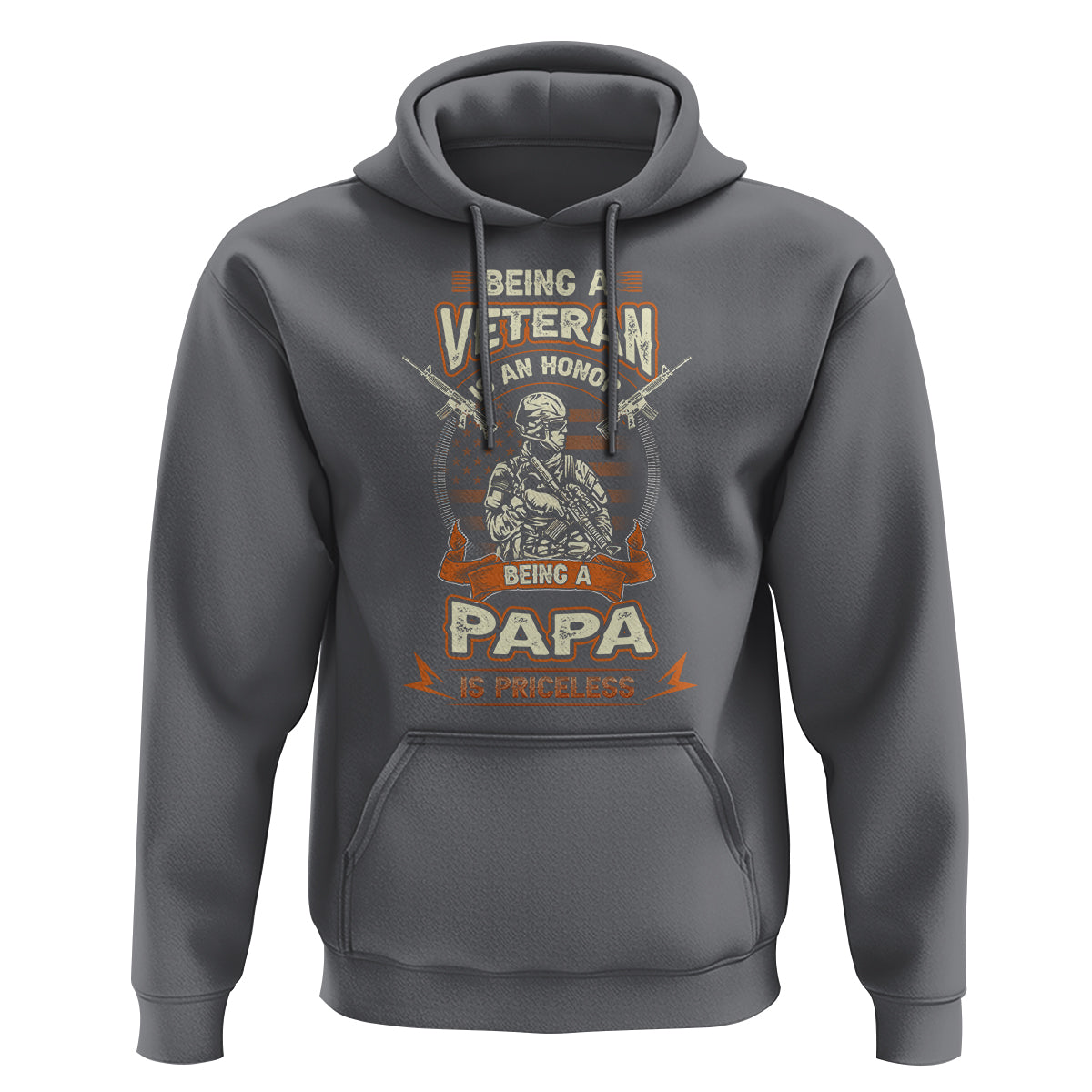 Father's Day Hoodie Being A Veteran Is An Honor Being Papa Is Priceless - Wonder Print Shop