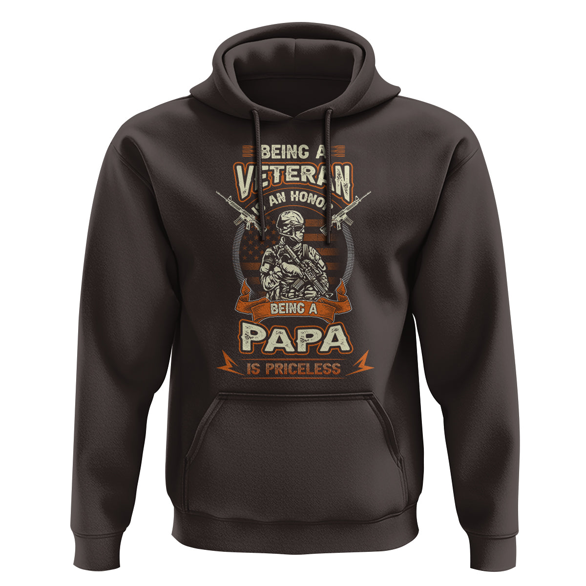 Father's Day Hoodie Being A Veteran Is An Honor Being Papa Is Priceless - Wonder Print Shop