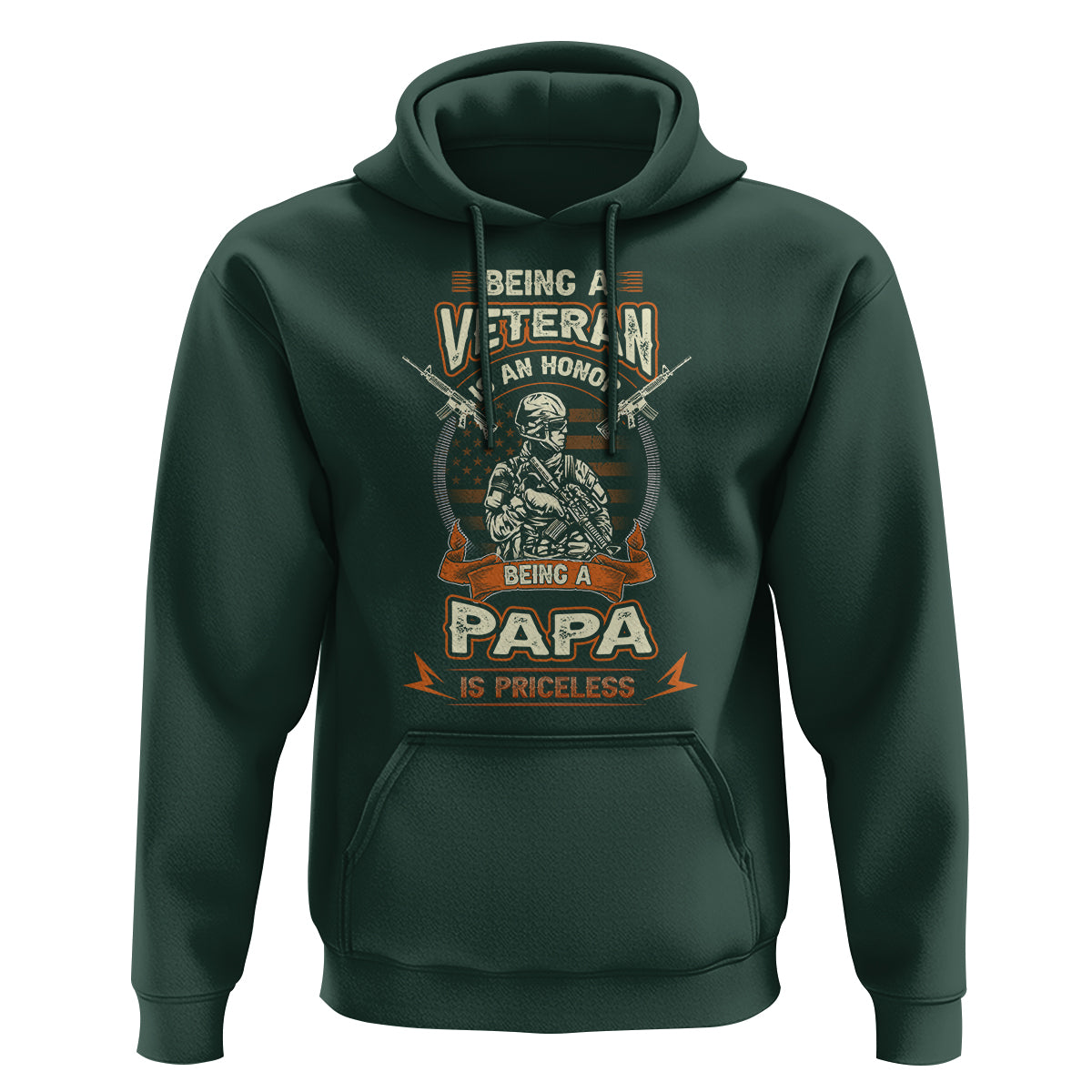Father's Day Hoodie Being A Veteran Is An Honor Being Papa Is Priceless - Wonder Print Shop