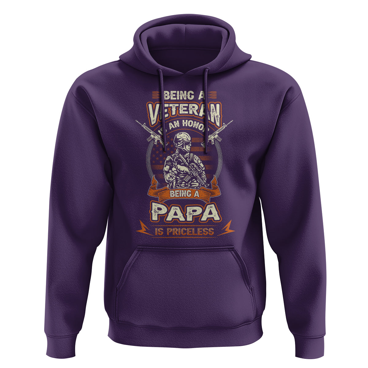 Father's Day Hoodie Being A Veteran Is An Honor Being Papa Is Priceless - Wonder Print Shop