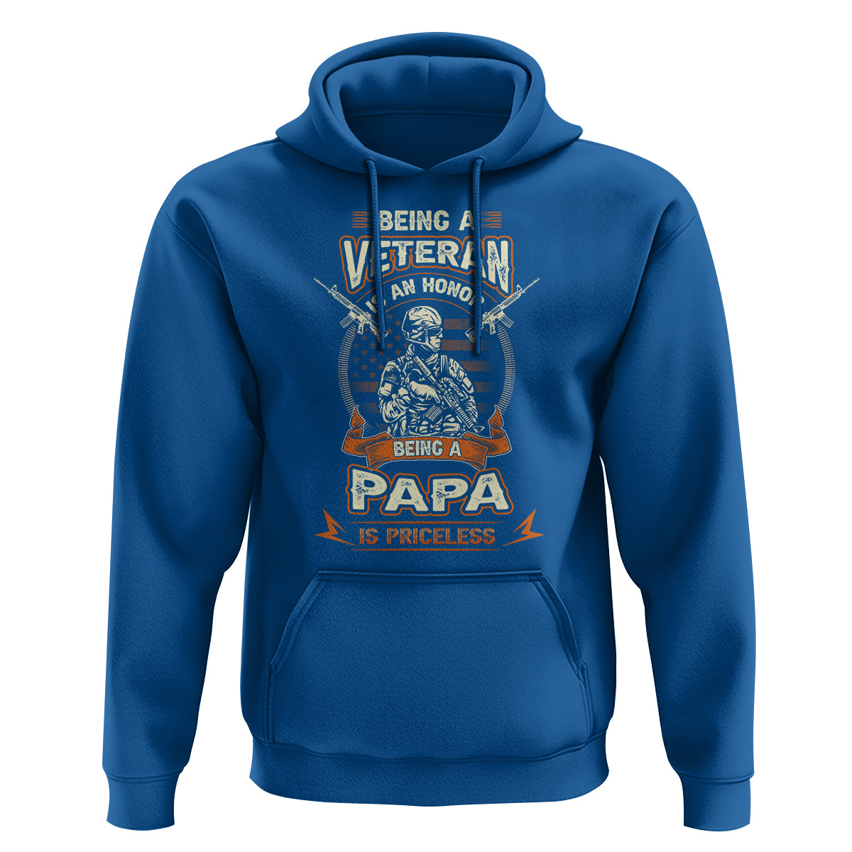 Father's Day Hoodie Being A Veteran Is An Honor Being Papa Is Priceless - Wonder Print Shop