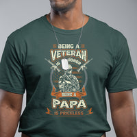 Father's Day T Shirt Being A Veteran Is An Honor Being Papa Is Priceless - Wonder Print Shop