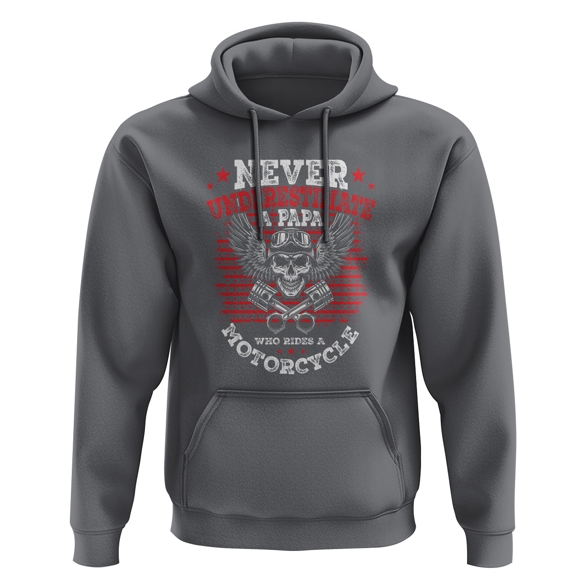 Never Underestumate A Papa Who Rides A Motorcycle Father's Day Hoodie - Wonder Print Shop