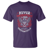 Never Underestumate A Papa Who Rides A Motorcycle Father's Day T Shirt - Wonder Print Shop