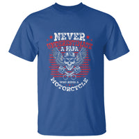 Never Underestumate A Papa Who Rides A Motorcycle Father's Day T Shirt - Wonder Print Shop