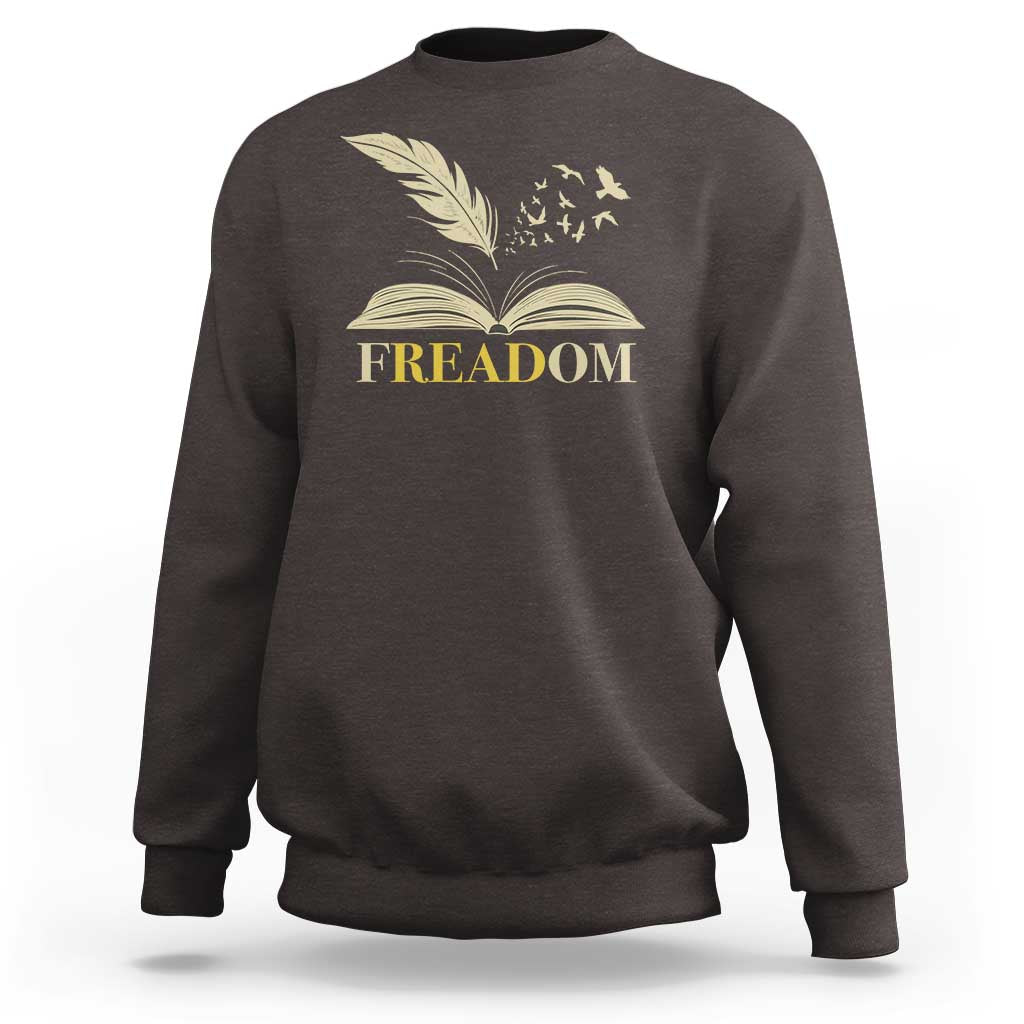 Book Lover Sweatshirt Reading Freadom Against Book Bans - Wonder Print Shop