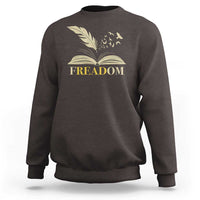Book Lover Sweatshirt Reading Freadom Against Book Bans - Wonder Print Shop