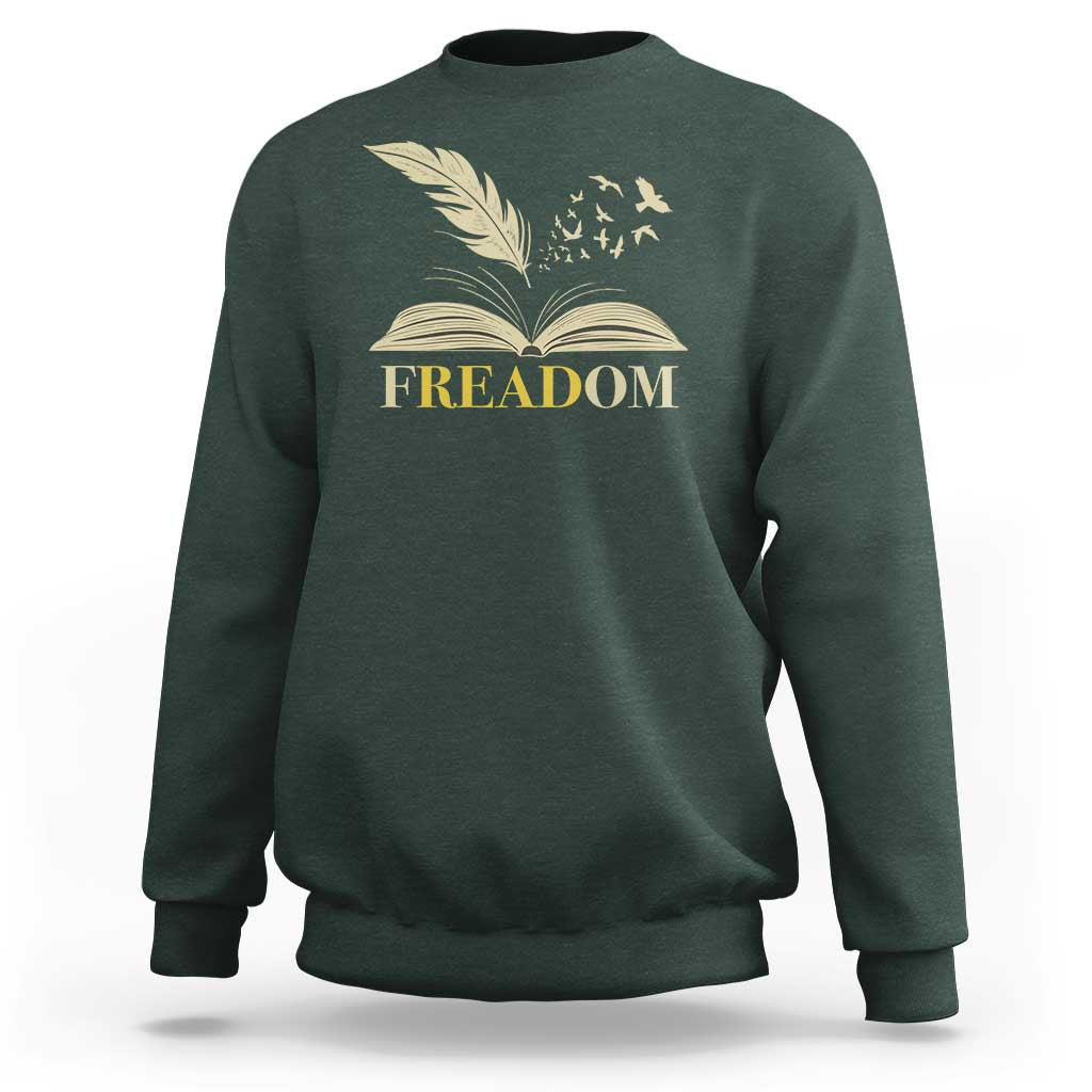 Book Lover Sweatshirt Reading Freadom Against Book Bans - Wonder Print Shop
