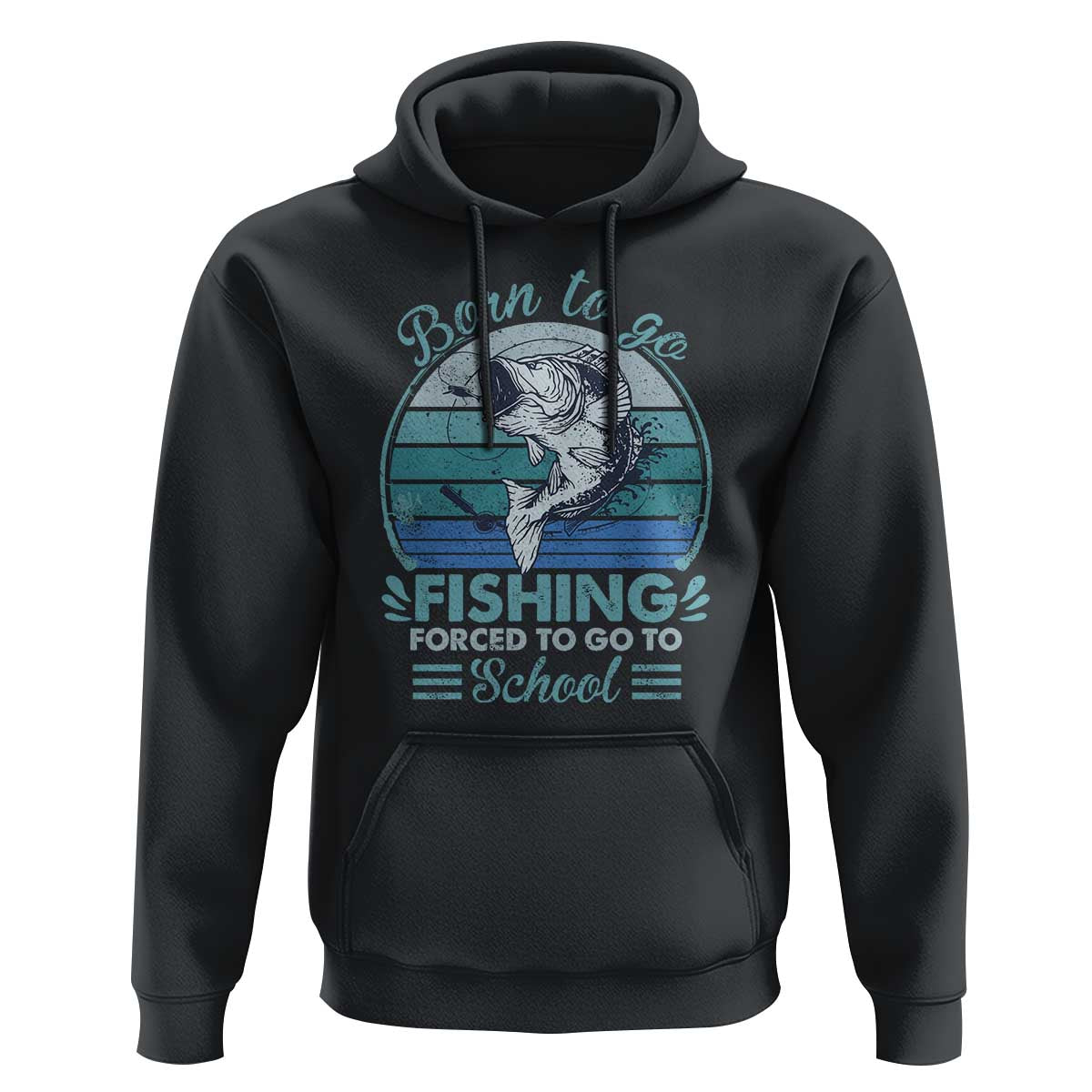 Funny Born To Go Fishing Forced To Go To School Fisherman Boys Kids Hoodie - Wonder Print Shop