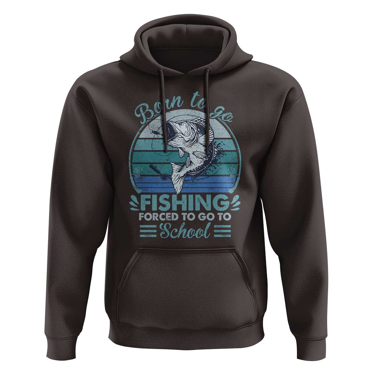 Funny Born To Go Fishing Forced To Go To School Fisherman Boys Kids Hoodie - Wonder Print Shop