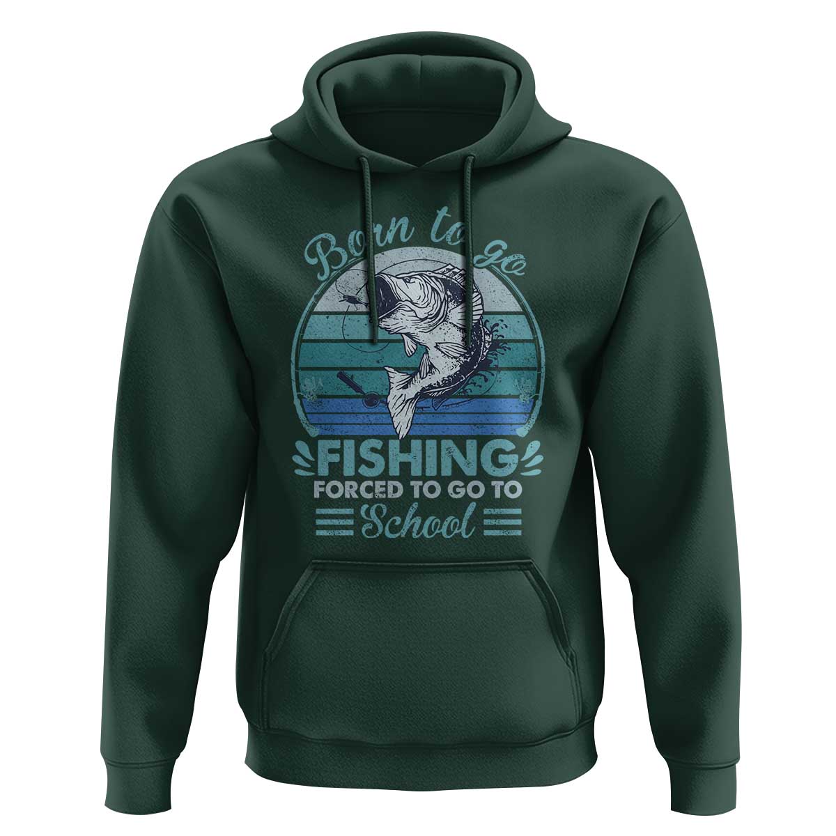 Funny Born To Go Fishing Forced To Go To School Fisherman Boys Kids Hoodie - Wonder Print Shop