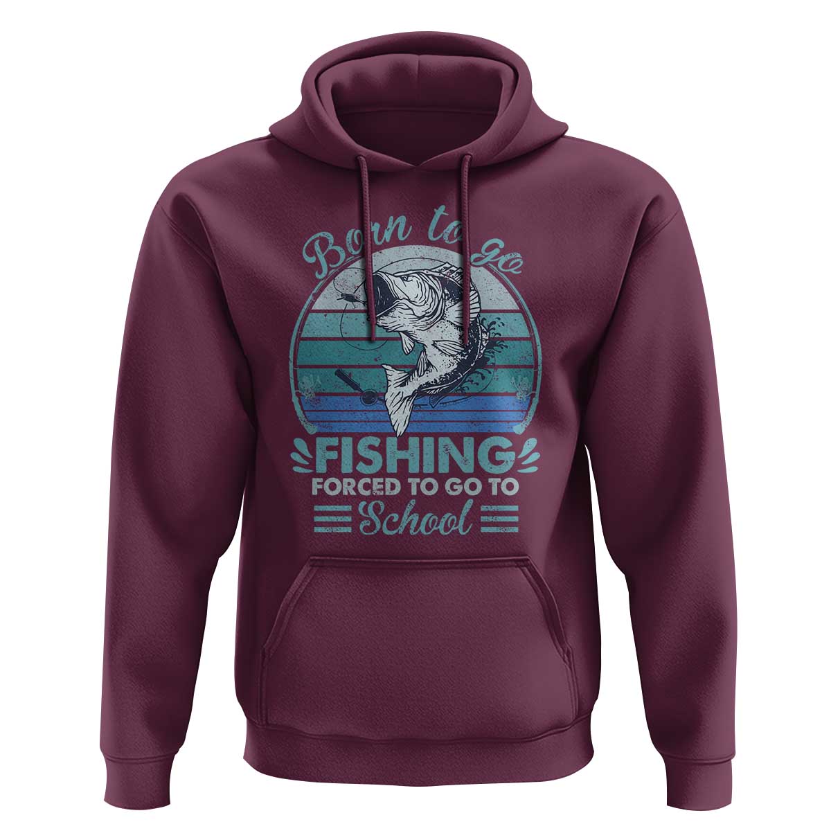 Funny Born To Go Fishing Forced To Go To School Fisherman Boys Kids Hoodie - Wonder Print Shop