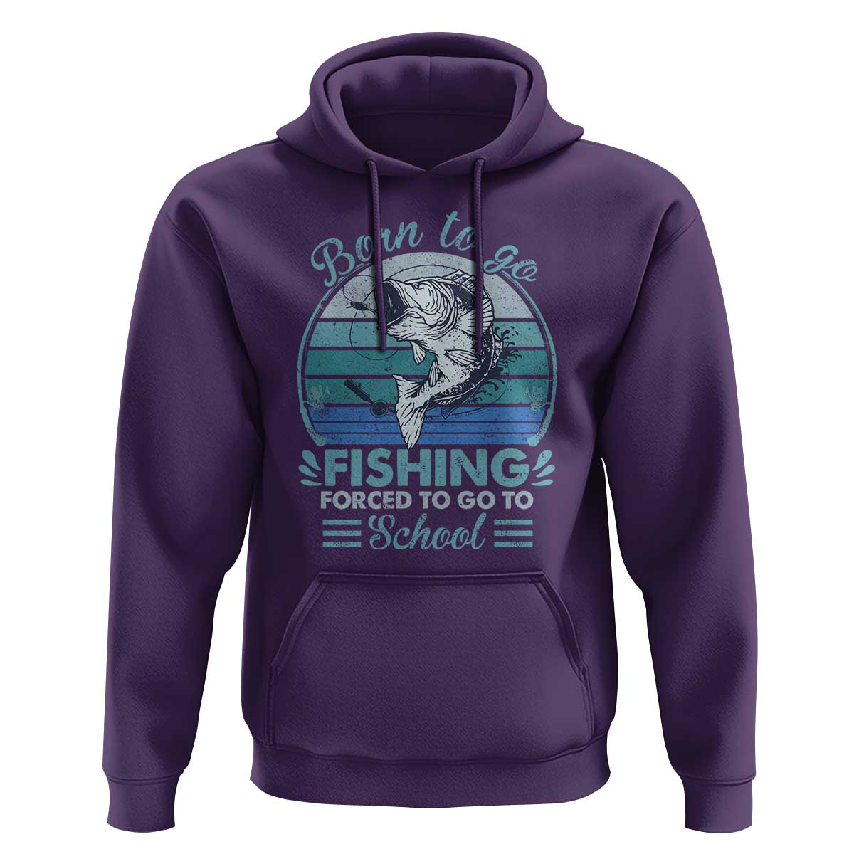 Funny Born To Go Fishing Forced To Go To School Fisherman Boys Kids Hoodie - Wonder Print Shop