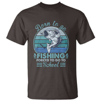 Funny Born To Go Fishing Forced To Go To School Fisherman Boys Kids T Shirt - Wonder Print Shop