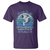 Funny Born To Go Fishing Forced To Go To School Fisherman Boys Kids T Shirt - Wonder Print Shop