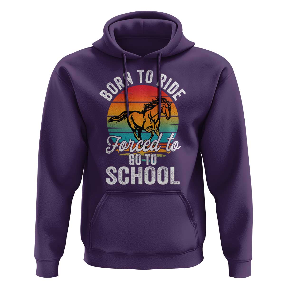 Funny Born Ride Horse Forced To Go To School Racing Kids Hoodie - Wonder Print Shop