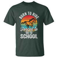 Funny Born Ride Horse Forced To Go To School Racing Kids T Shirt - Wonder Print Shop