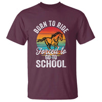 Funny Born Ride Horse Forced To Go To School Racing Kids T Shirt - Wonder Print Shop