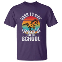 Funny Born Ride Horse Forced To Go To School Racing Kids T Shirt - Wonder Print Shop