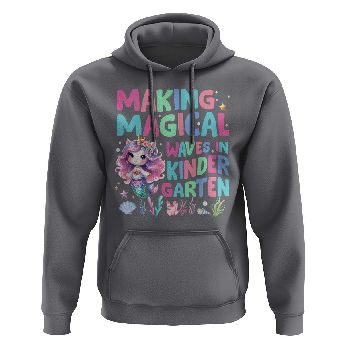 Kindergarten Mermaid Unicorn Hoodie Making Magical Waves In Kindergarten - Wonder Print Shop