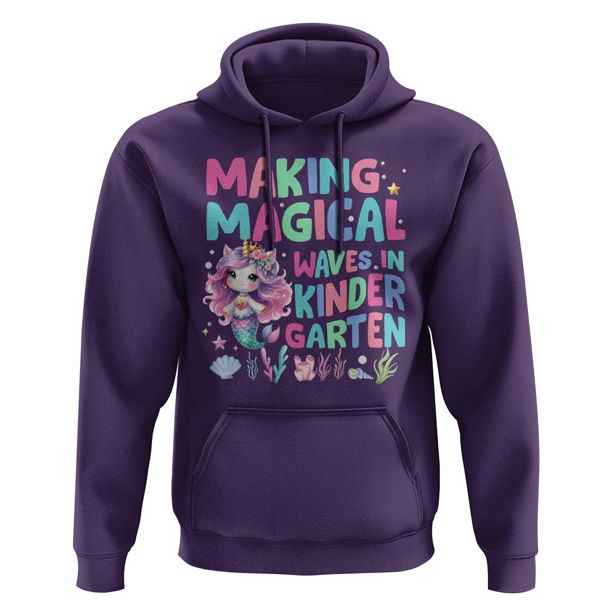 Kindergarten Mermaid Unicorn Hoodie Making Magical Waves In Kindergarten - Wonder Print Shop
