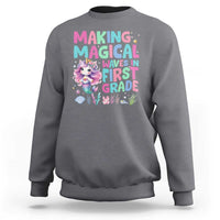 1st Grade Mermaid Unicorn Sweatshirt Making Magical Waves In First Grade - Wonder Print Shop