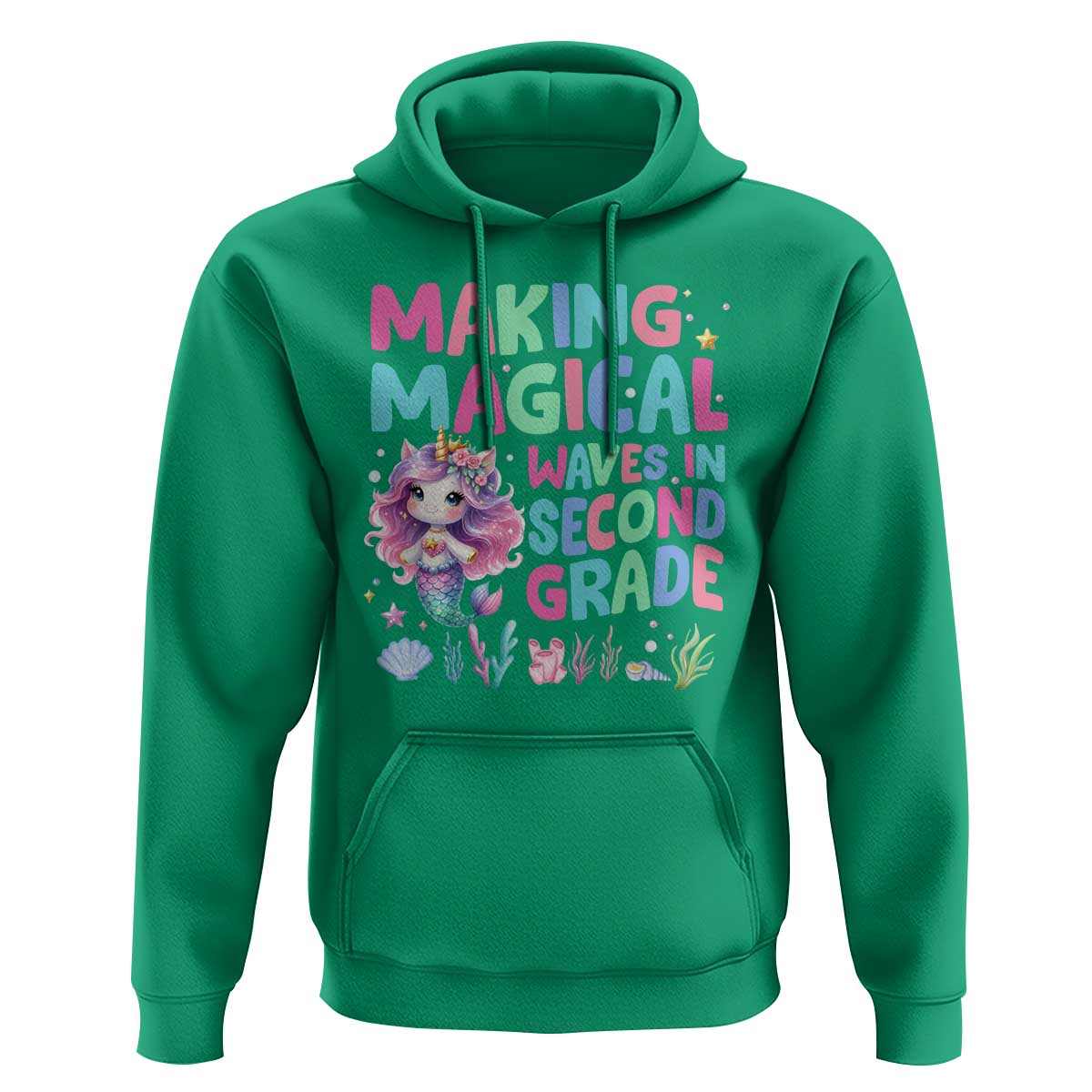 2nd Grade Mermaid Unicorn Hoodie Making Magical Waves In Second Grade - Wonder Print Shop